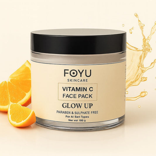 FOYU Skincare Vitamin C Face Pack, Brightening & Dark Spot Reduction, All Skin Types, Paraben & Sulphate Free, 100g