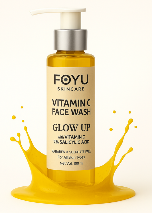 FOYU Skincare's Vitamin C "GLOW UP" Face Wash, With 2% Salicylic Acid, For Glowing & Rejuvenating Skin, Paraben & Sulphate Free, 100ml
