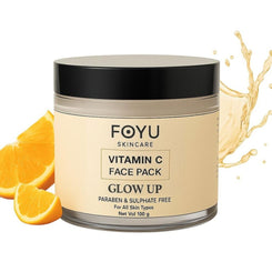 FOYU Skincare Vitamin C Face Pack, Brightening & Dark Spot Reduction, All Skin Types, Paraben & Sulphate Free, 100g