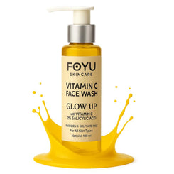 FOYU Skincare's Vitamin C "GLOW UP" Face Wash, With 2% Salicylic Acid, For Glowing & Rejuvenating Skin, Paraben & Sulphate Free, 100ml