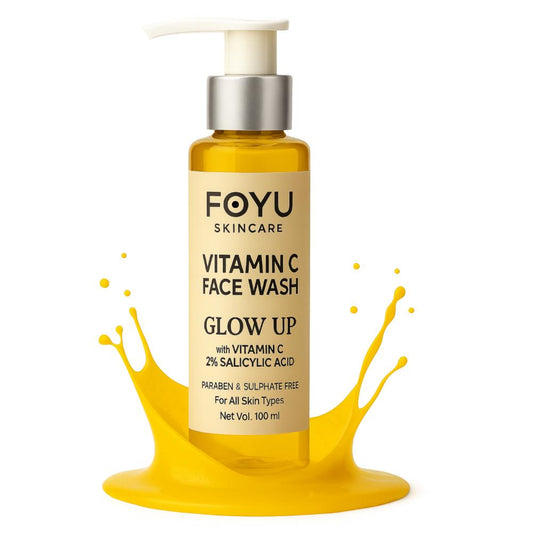 FOYU Skincare's Vitamin C "GLOW UP" Face Wash, With 2% Salicylic Acid, For Glowing & Rejuvenating Skin, Paraben & Sulphate Free, 100ml